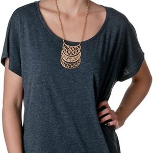 Next Level Heathered Blue Dolman Short Sleeve Tee